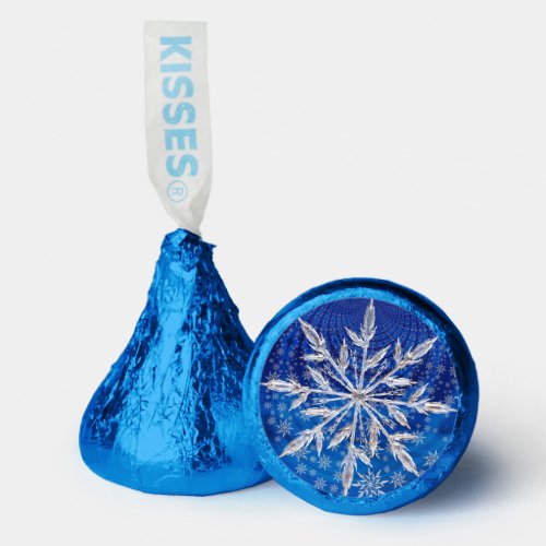 Snowflake on Royal Blue Hersheys Kisses