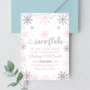 Snowflake On The Way Winter Baby Shower Invite