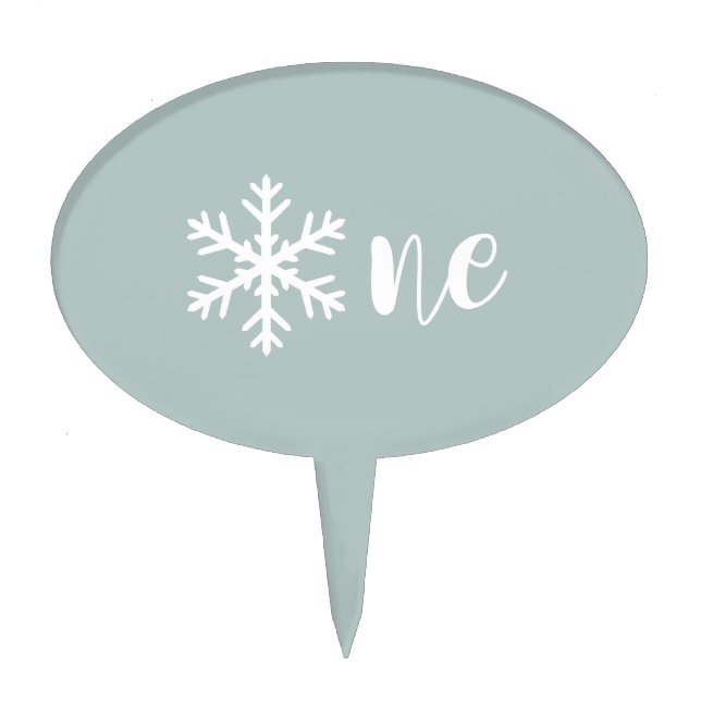 Snowflake One First Birthday Cake Topper  (Front)