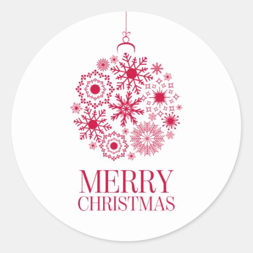 Snowflake Ornament Holiday Merry Christmas Sticker