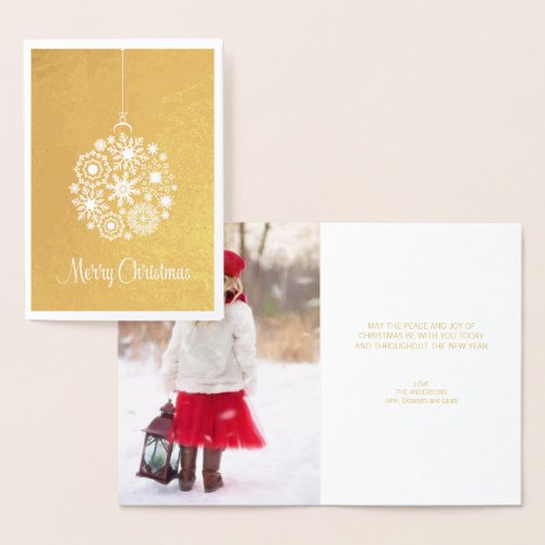 Snowflake Ornament Merry Christmas Foil Card