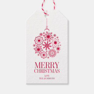 Snowflake Ornament Merry Christmas Gift Tag
