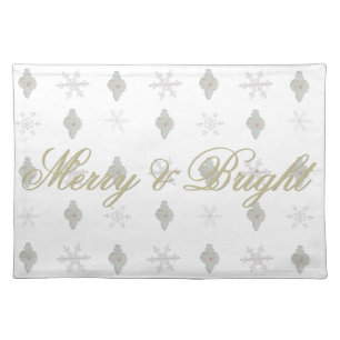 Snowflake Ornament Merry Christmas Placemat
