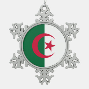 Snowflake Ornament with Algeria Flag