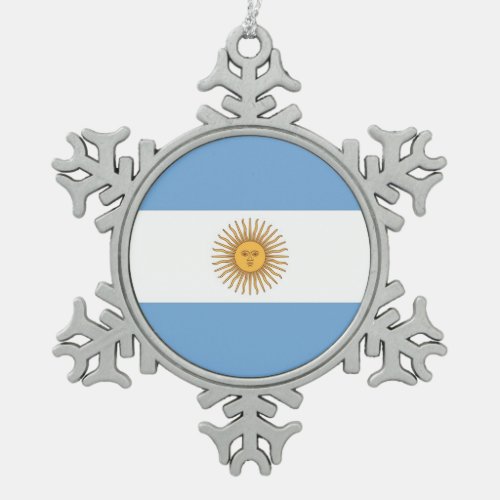 Snowflake Ornament with Argentina Flag