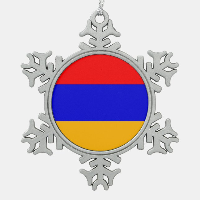 Snowflake Ornament with Armenia Flag (Front)