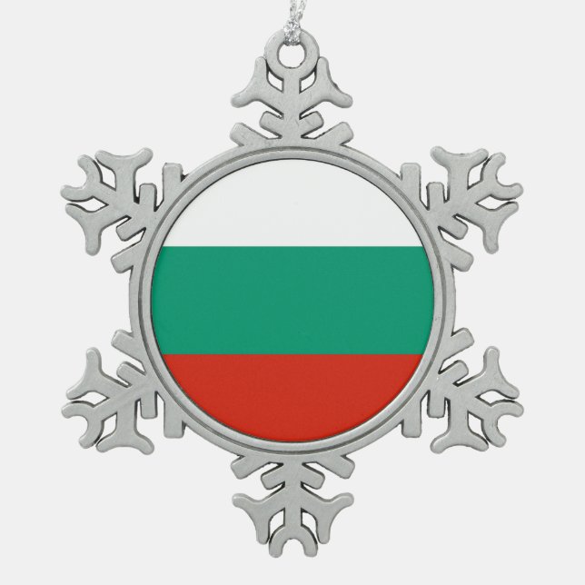 Snowflake Ornament with Bulgaria Flag (Front)