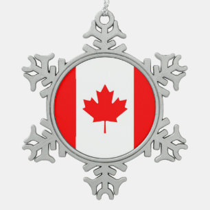 Snowflake Ornament with Canada Flag