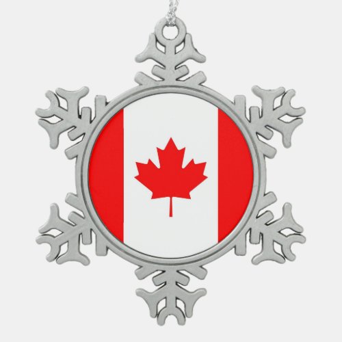 Snowflake Ornament with Canada Flag