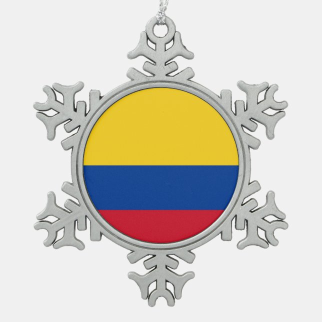 Snowflake Ornament with Colombia Flag (Front)