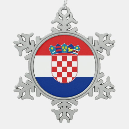 Snowflake Ornament with Croatia Flag