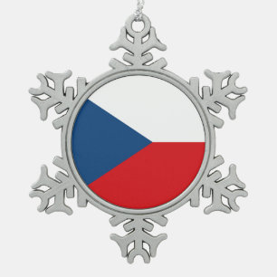 Snowflake Ornament with Czechia Flag