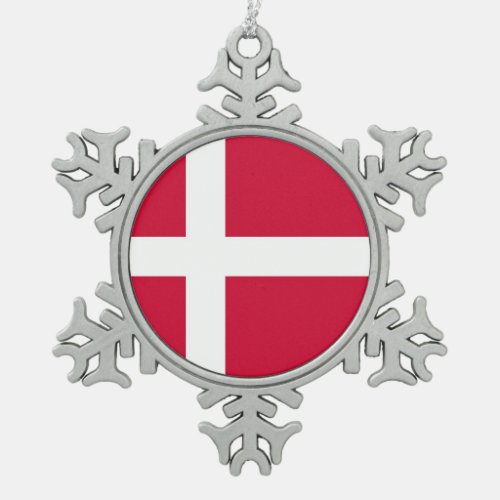 Snowflake Ornament with Denmark Flag