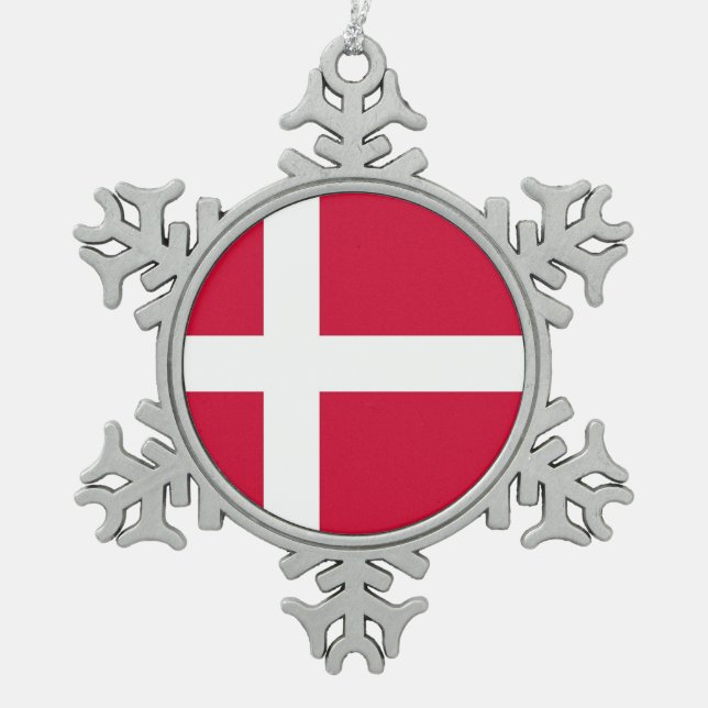 Snowflake Ornament with Denmark Flag (Front)