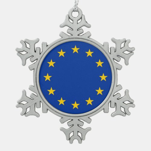 Snowflake Ornament with European Union Flag