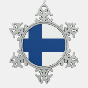 Snowflake Ornament with Finland Flag