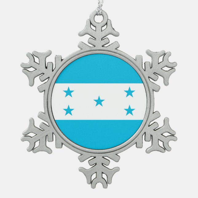 Snowflake Ornament with Honduras Flag (Front)