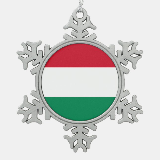 Snowflake Ornament with Hungary Flag (Front)