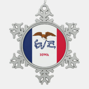 Snowflake Ornament with Iowa Flag
