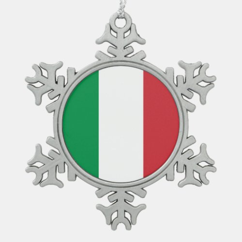 Snowflake Ornament with Italy Flag