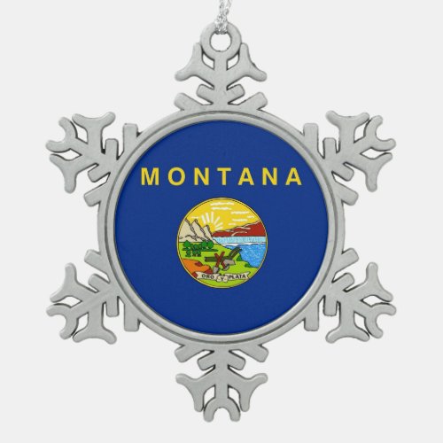 Snowflake Ornament with Montana Flag