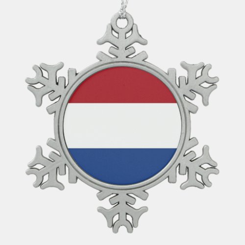 Snowflake Ornament with Netherlands Flag