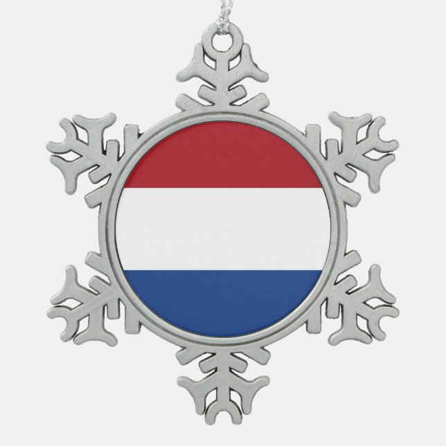 Snowflake Ornament with Netherlands Flag (Front)