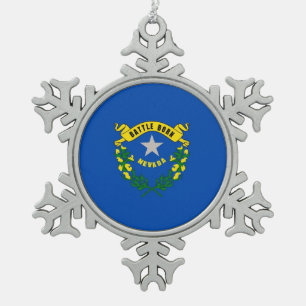 Snowflake Ornament with Nevada Flag