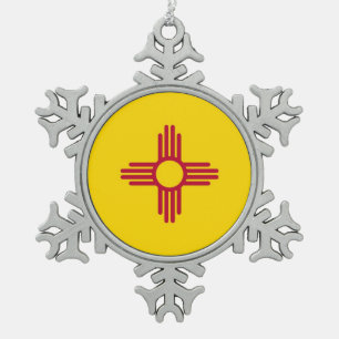 Snowflake Ornament with New Mexico Flag