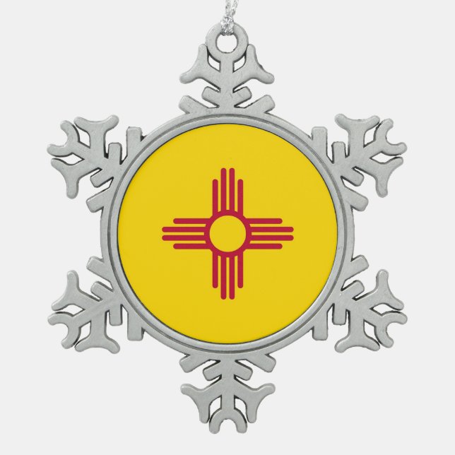 Snowflake Ornament with New Mexico Flag (Front)
