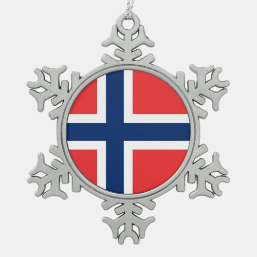 Snowflake Ornament with Norway Flag