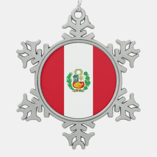 Snowflake Ornament with Peru Flag