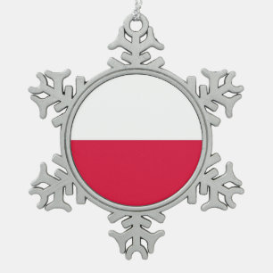 Snowflake Ornament with Poland Flag