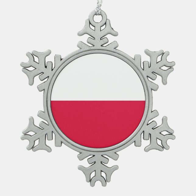Snowflake Ornament with Poland Flag (Front)