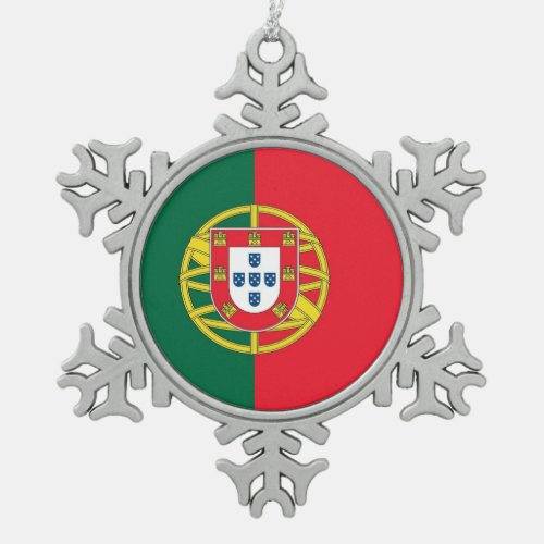 Snowflake Ornament with Portugal Flag