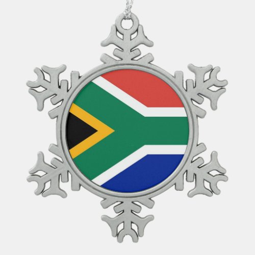 Snowflake Ornament with South Africa Flag