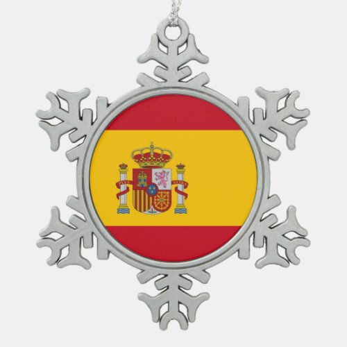 Snowflake Ornament with Spain Flag