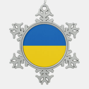 Snowflake Ornament with Ukraine Flag