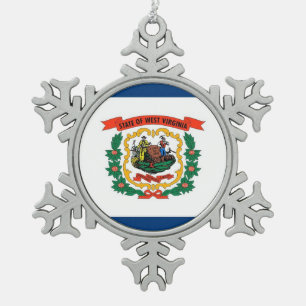 Snowflake Ornament with West Virginia Flag