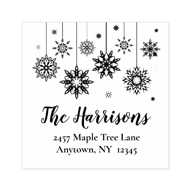Snowflake Ornaments Address Design Art Stamp