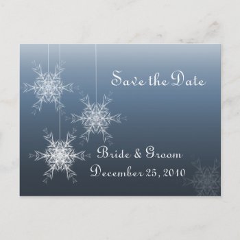 Snowflake Ornaments Postcard - Save The Date by AJsGraphics at Zazzle