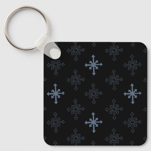 Snowflake outline pattern Gothic cross inspired Keychain