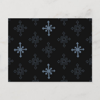 Snowflake outline pattern, Gothic cross inspired Postcard