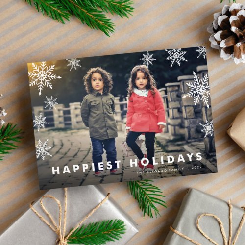 Snowflake Overlay  Holiday Photo Card