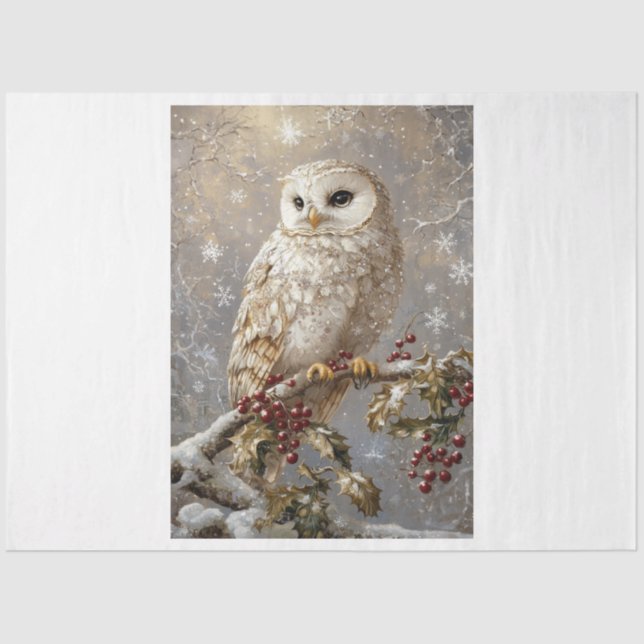 Snowflake Owl Tissue Paper (Front)