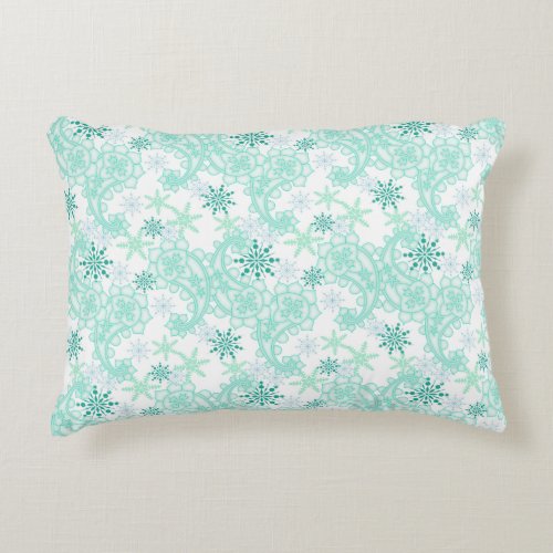 Snowflake Paisley Accent Pillow