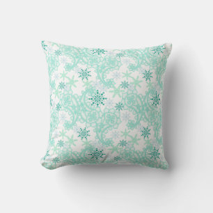 Snowflake Paisley Throw Pillow
