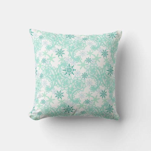 Snowflake Paisley Throw Pillow