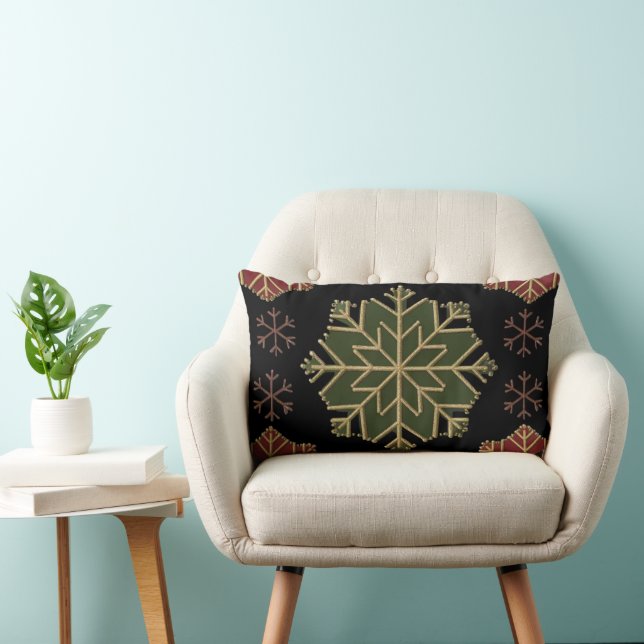 Snowflake Patchwork Christmas Throw Pillow Cover  (Chair)