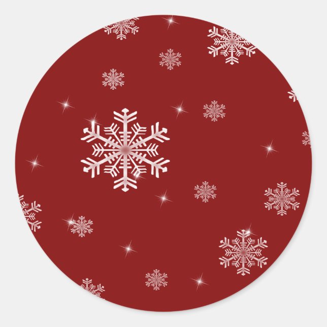 Snowflake Pattern 1 - Red/White Stickers (Front)